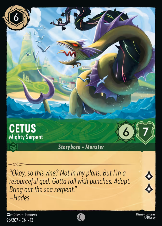 Cetus - Mighty Serpent Lorcana card (96/207, Attack of the Vine!)