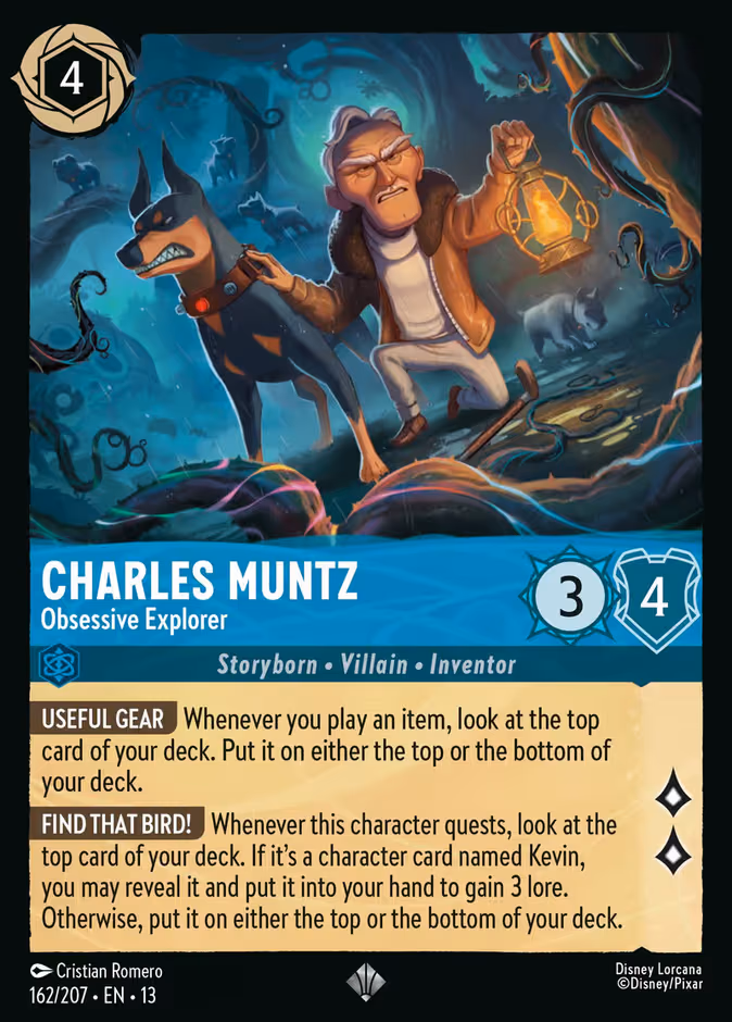 Charles Muntz - Obsessive Explorer Lorcana card (162/207, Attack of the Vine!)