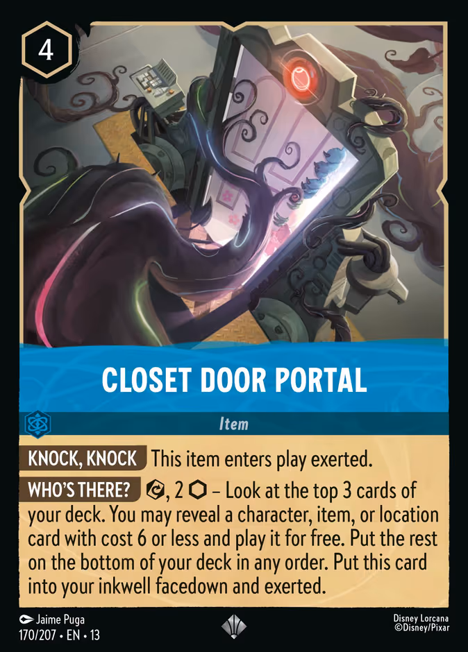 Closet Door Portal Lorcana card (170/207, Attack of the Vine!)