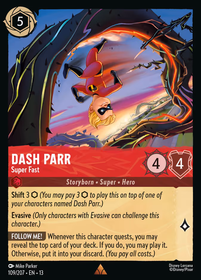 Dash Parr - Super Fast Lorcana card (109/207, Attack of the Vine!)