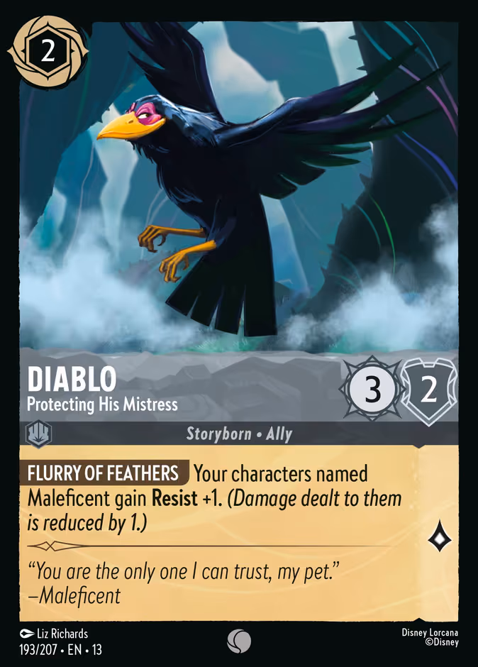 Diablo - Protecting His Mistress Lorcana card (193/207, Attack of the Vine!)