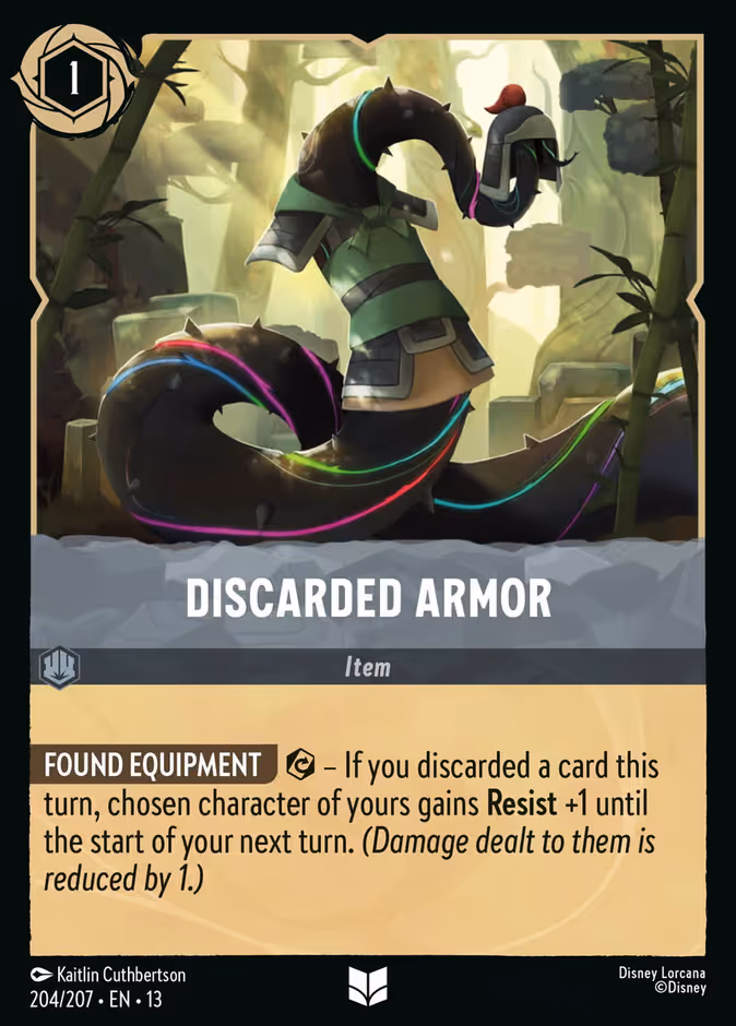 Discarded Armor Lorcana card (204/207, Attack of the Vine!)