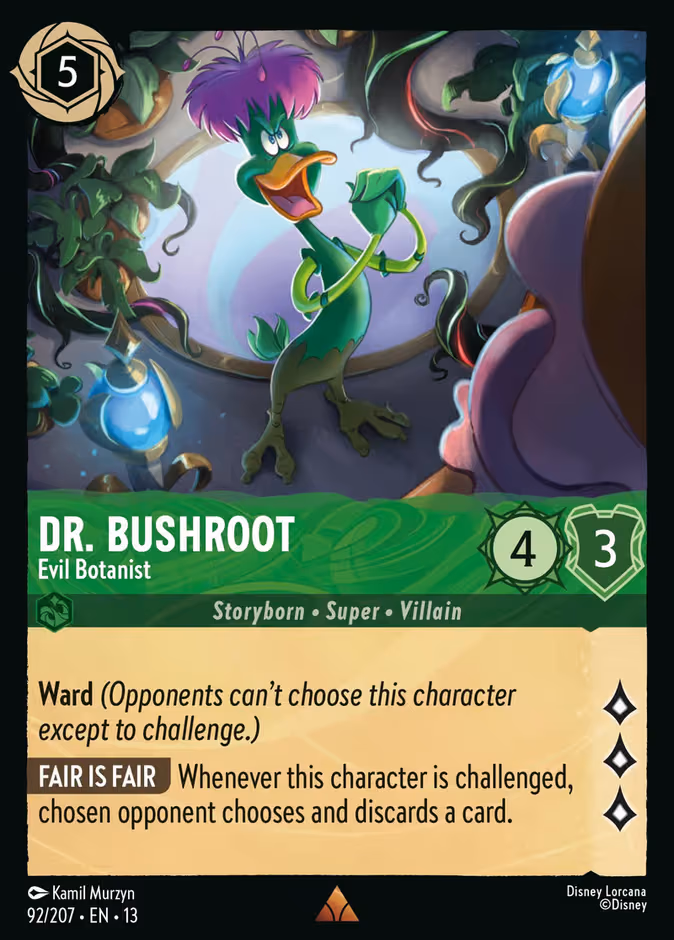 Dr. Bushroot - Evil Botanist Lorcana card (92/207, Attack of the Vine!)