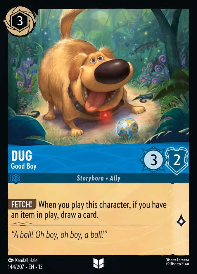 Dug - Good Boy Lorcana card (144/207, Attack of the Vine!)