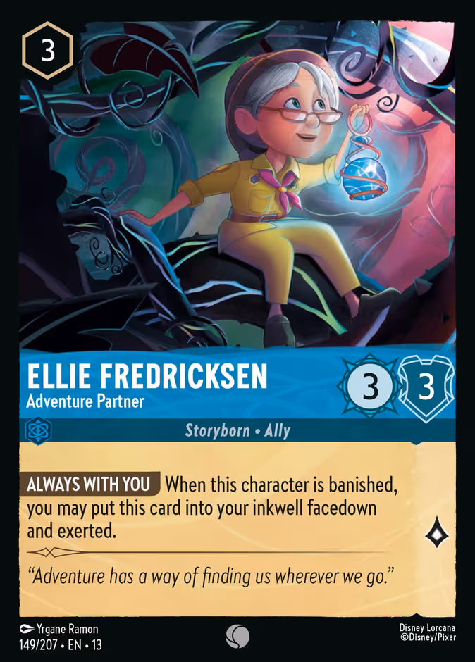 Ellie Fredricksen - Adventure Partner Lorcana card (149/207, Attack of the Vine!)