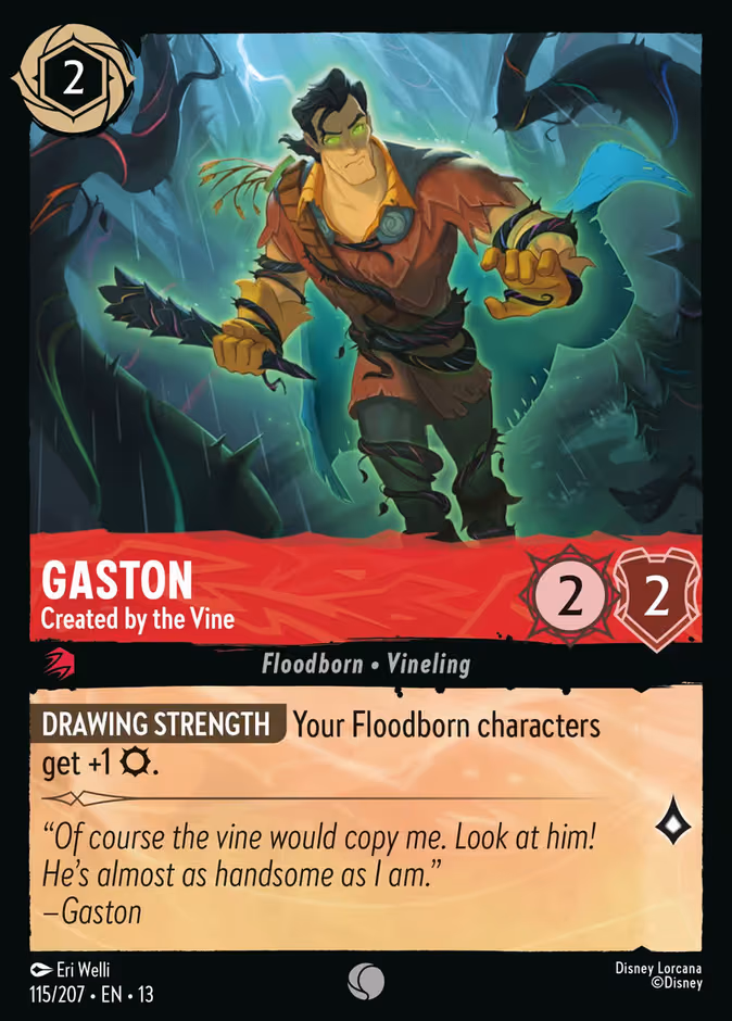 Gaston - Created by the Vine Lorcana card (115/207, Attack of the Vine!)
