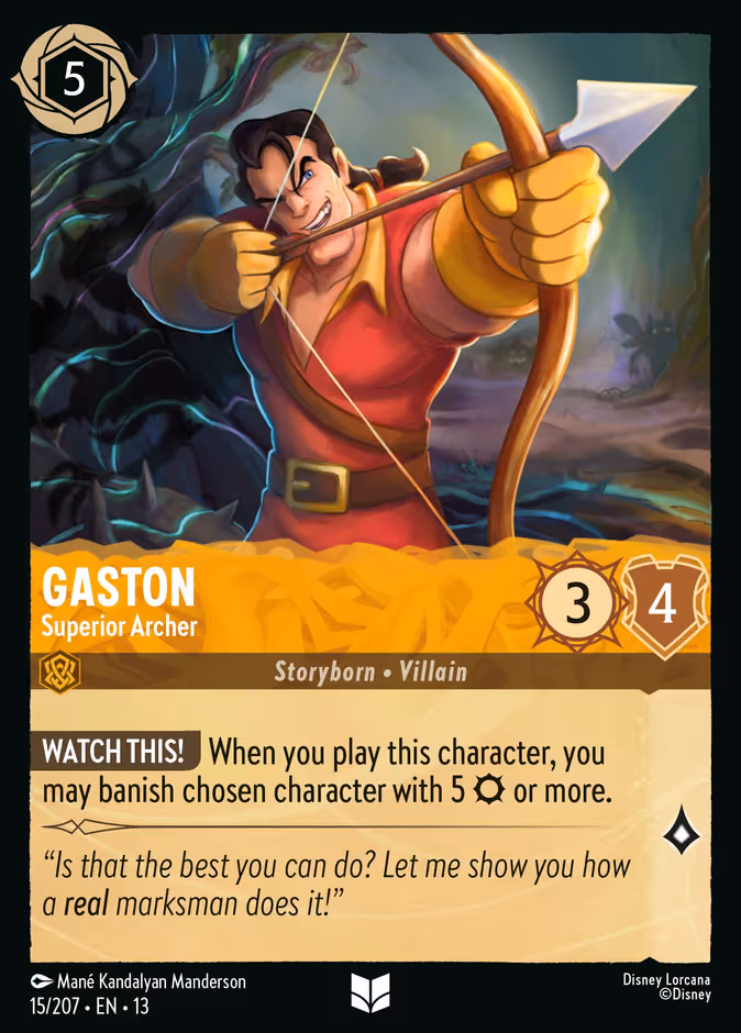 Gaston - Superior Archer Lorcana card (15/207, Attack of the Vine!)