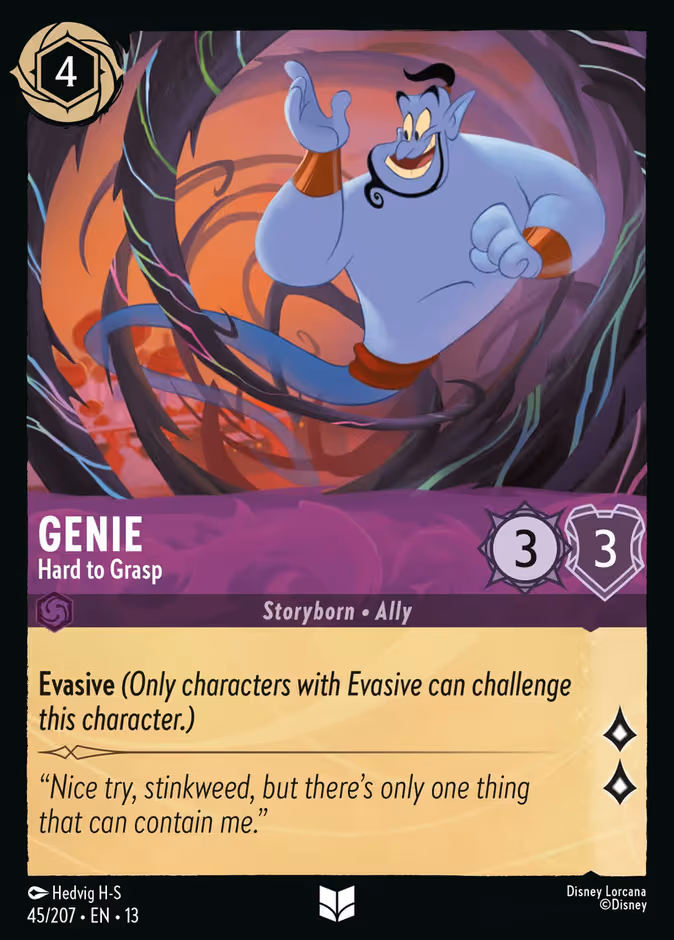 Genie - Hard to Grasp Lorcana card (45/207, Attack of the Vine!)