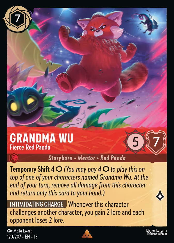 Grandma Wu - Fierce Red Panda Lorcana card (120/207, Attack of the Vine!)