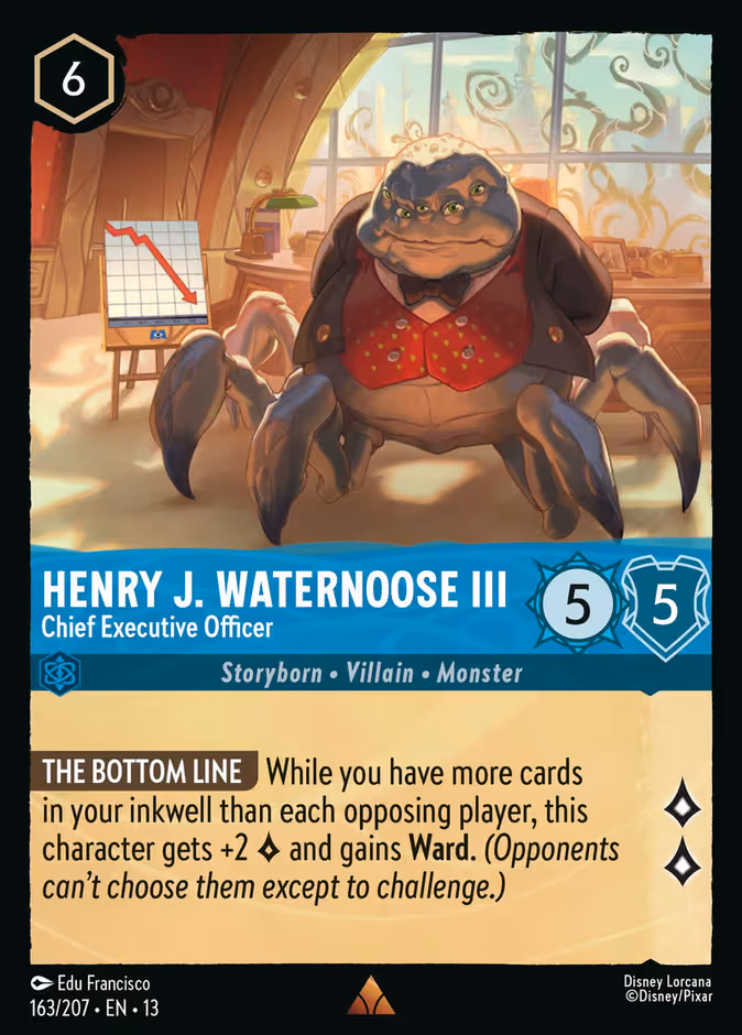Henry J. Waternoose III - Chief Executive Officer Lorcana card (163/207, Attack of the Vine!)