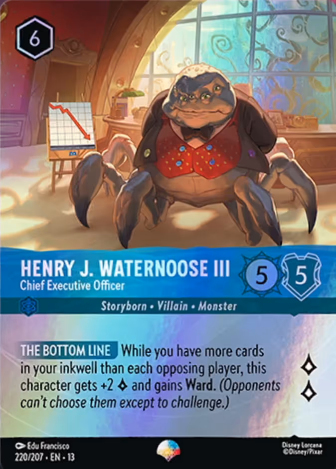 Henry J. Waternoose III - Chief Executive Officer Lorcana card (220/207, Attack of the Vine!)