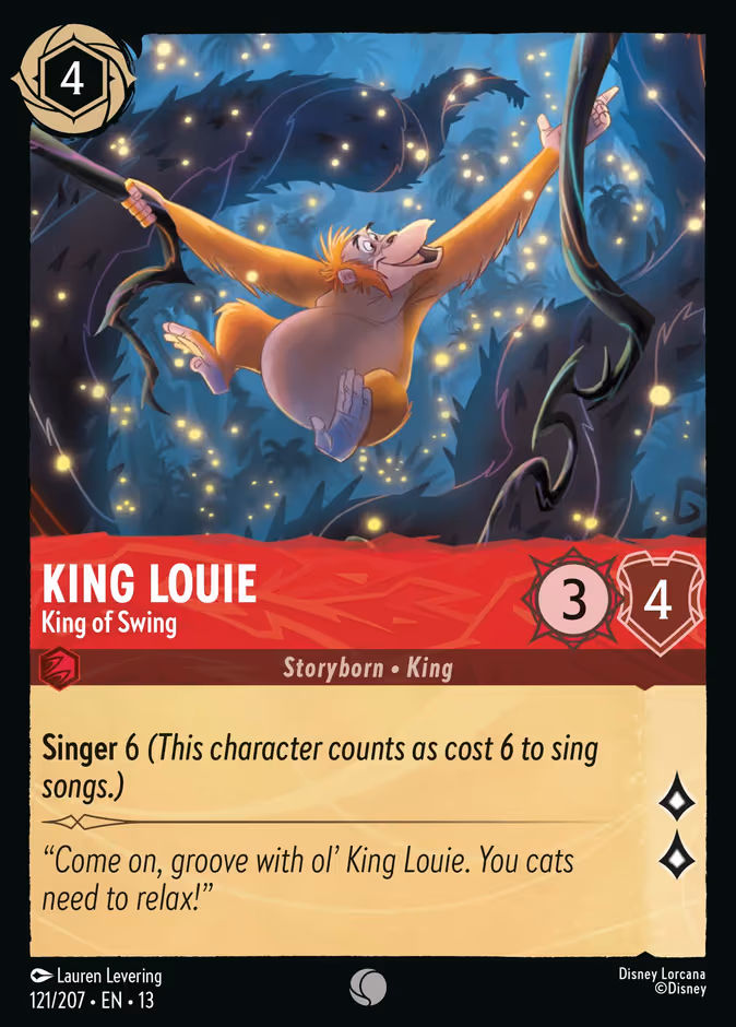King Louie - King of Swing Lorcana card (121/207, Attack of the Vine!)