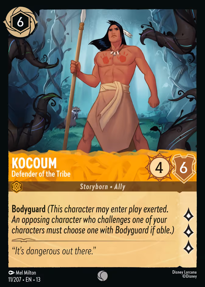 Kocoum - Defender of the Tribe Lorcana card (11/207, Attack of the Vine!)
