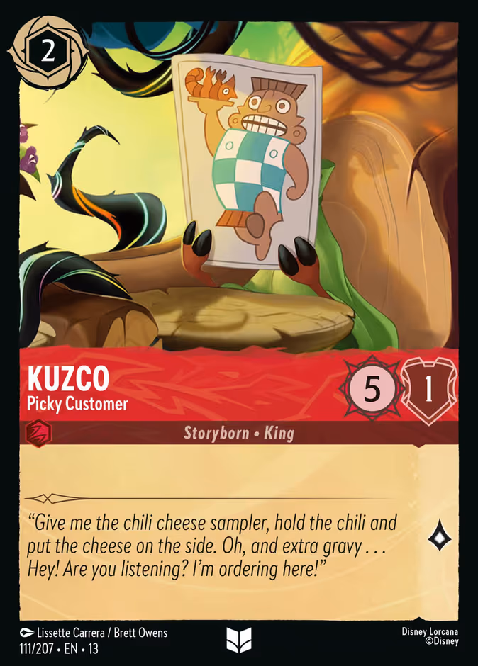 Kuzco - Picky Customer Lorcana card (111/207, Attack of the Vine!)