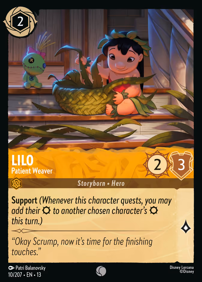 Lilo - Patient Weaver Lorcana card (10/207, Attack of the Vine!)