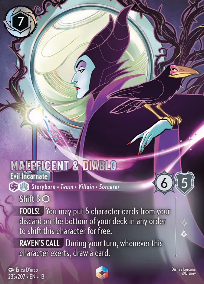 Maleficent & Diablo - Evil Incarnate Lorcana card (235/207)