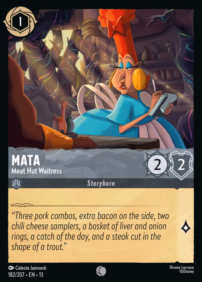Mata - Meat Hut Waitress Lorcana card (182/207, Attack of the Vine!)