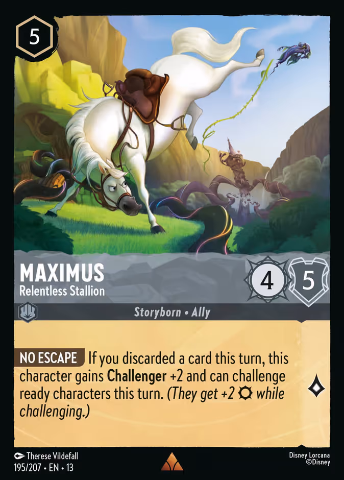 Maximus - Relentless Stallion Lorcana card (195/207, Attack of the Vine!)