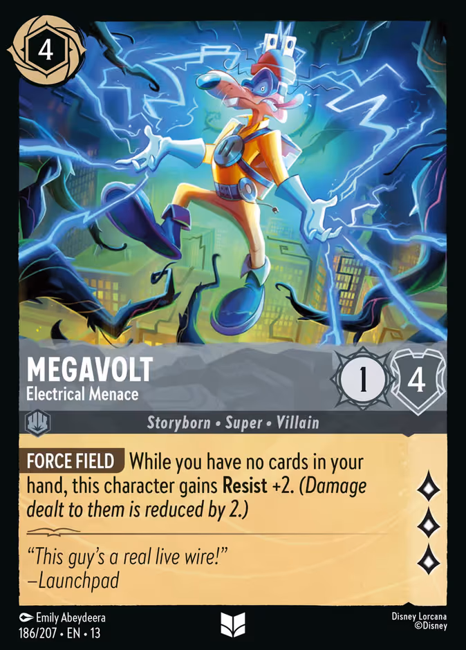 Megavolt - Electrical Menace Lorcana card (186/207, Attack of the Vine!)
