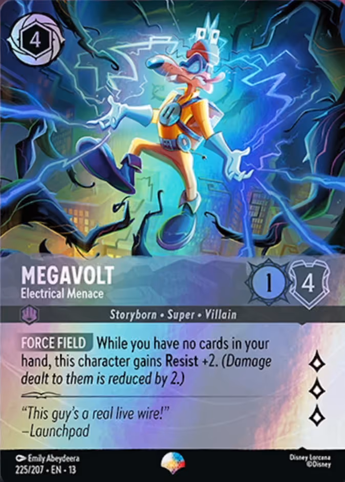 Megavolt - Electrical Menace Lorcana card (225/207, Attack of the Vine!)