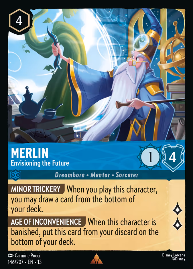Merlin - Envisioning the Future Lorcana card (146/207, Attack of the Vine!)