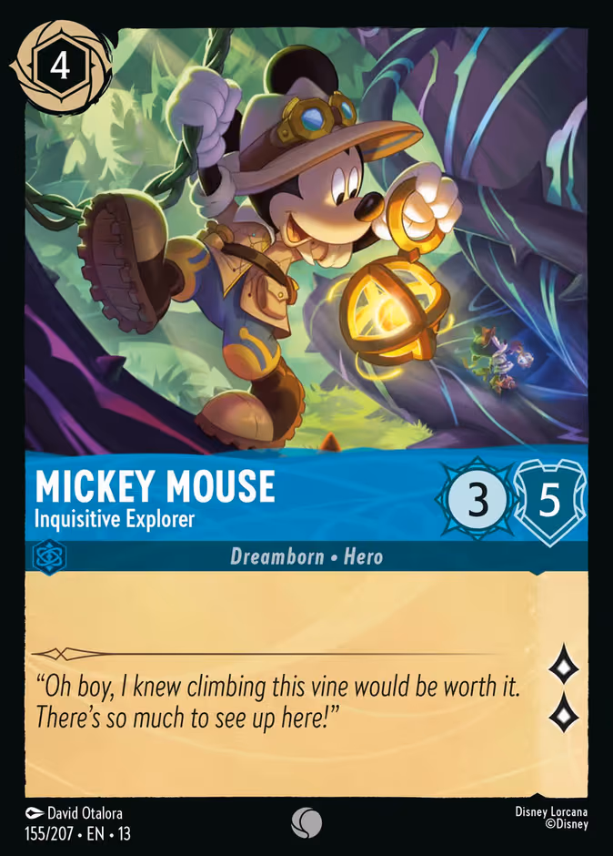 Mickey Mouse - Inquisitive Explorer Lorcana card (155/207, Attack of the Vine!)