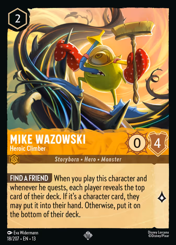 Mike Wazowski - Heroic Climber Lorcana card (18/207, Attack of the Vine!)