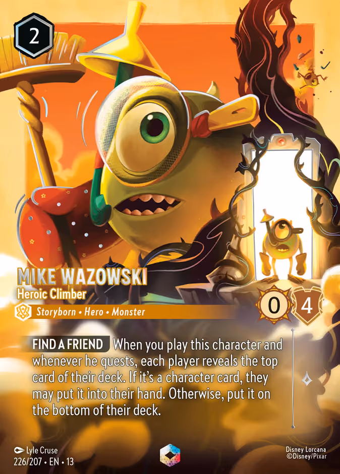 Mike Wazowski - Heroic Climber Lorcana card (226/207, Attack of the Vine!)