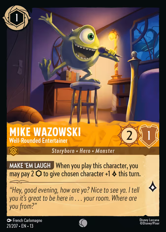 Mike Wazowski - Well-Rounded Entertainer Lorcana card (21/207, Attack of the Vine!)