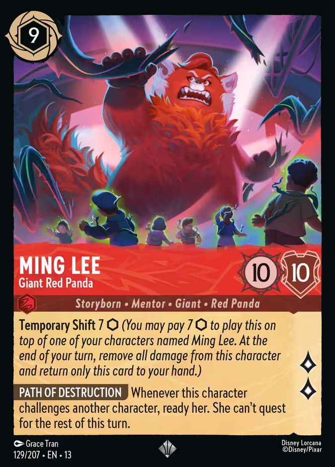 Ming Lee - Giant Red Panda Lorcana card (129/207, Attack of the Vine!)