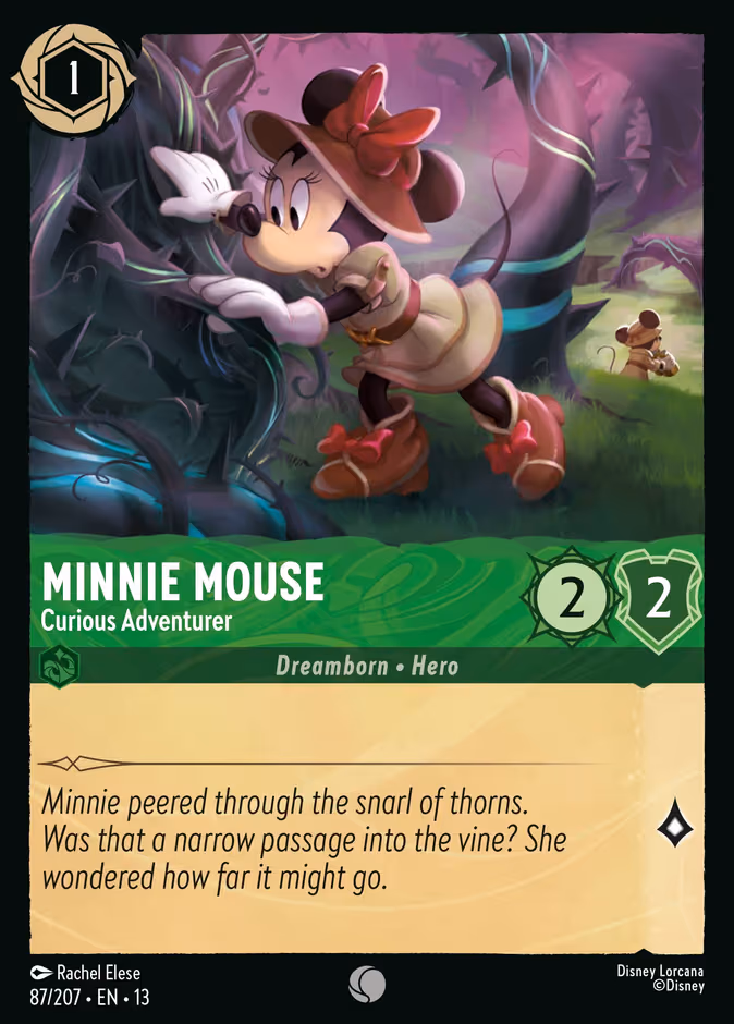 Minnie Mouse - Curious Adventurer Lorcana card (87/207, Attack of the Vine!)