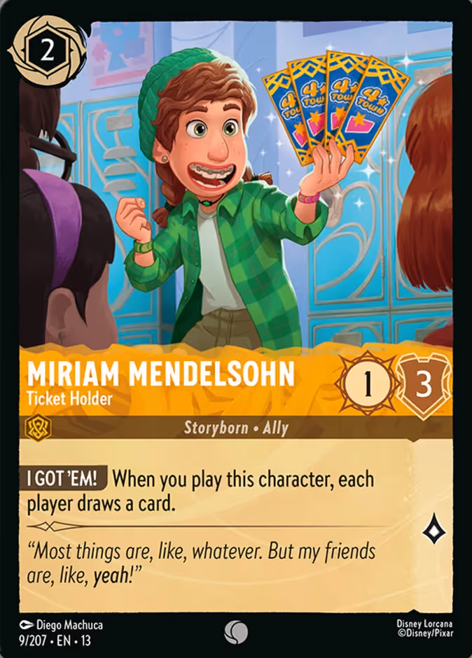 Miriam Mendelsohn - Ticket Holder Lorcana card (9/207, Attack of the Vine!)