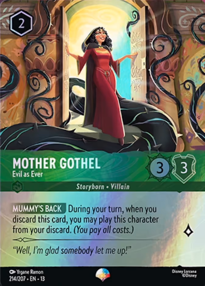 Mother Gothel - Evil as Ever Lorcana card (214/207, Attack of the Vine!)