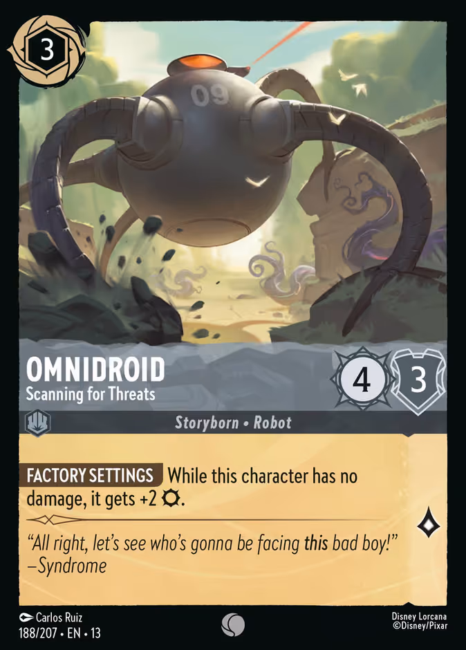 Omnidroid - Scanning for Threats Lorcana card (188/207, Attack of the Vine!)