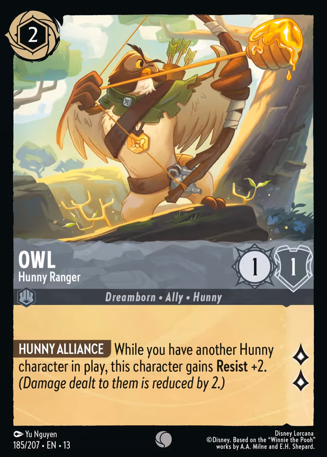Owl - Hunny Ranger Lorcana card (185/207, Attack of the Vine!)