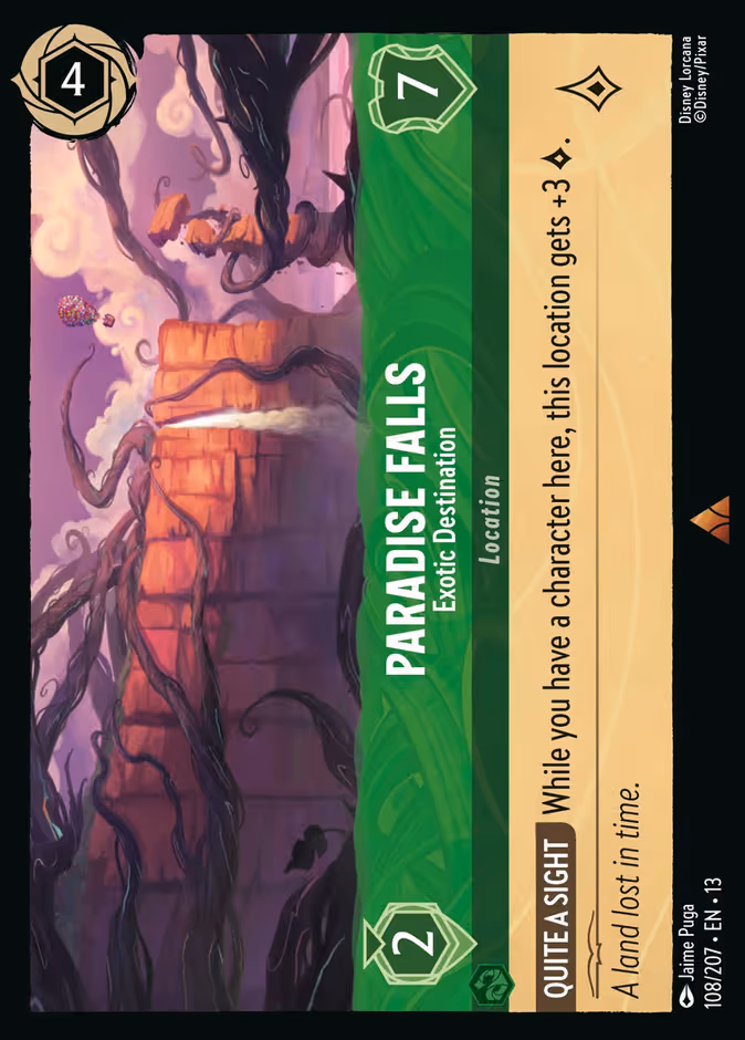 Paradise Falls - Exotic Destination Lorcana card (108/207, Attack of the Vine!)
