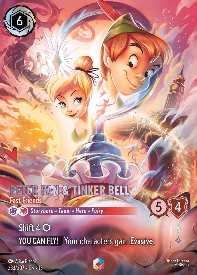 Peter Pan & Tinker Bell - Fast Friends Lorcana card (233/207)