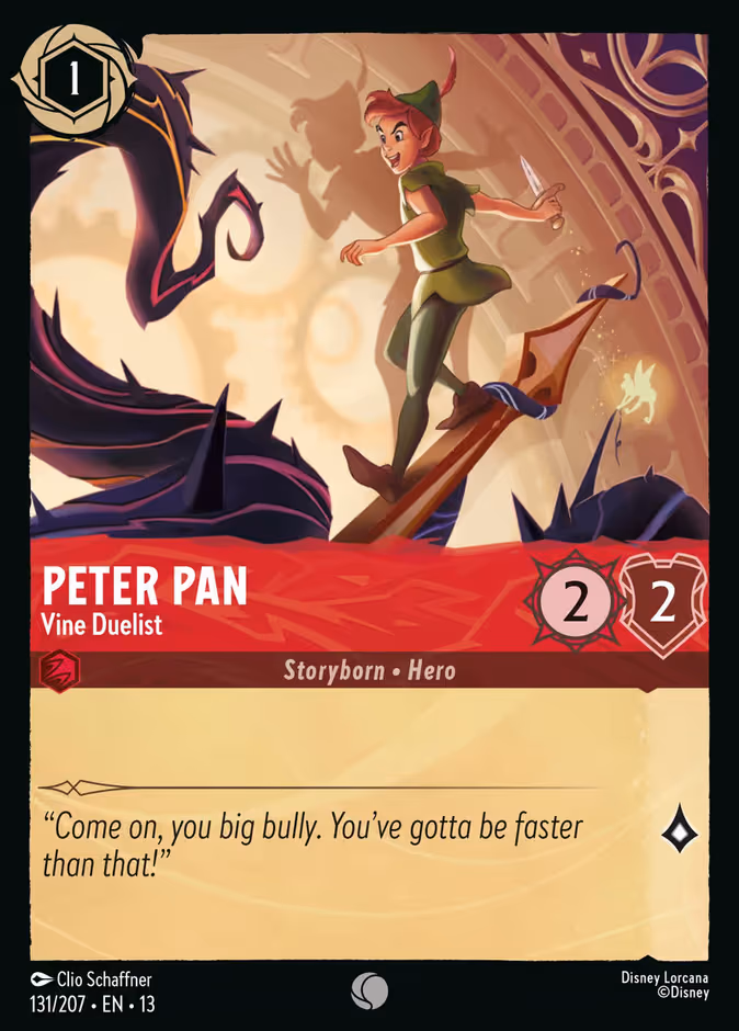 Peter Pan - Vine Duelist Lorcana card (131/207, Attack of the Vine!)