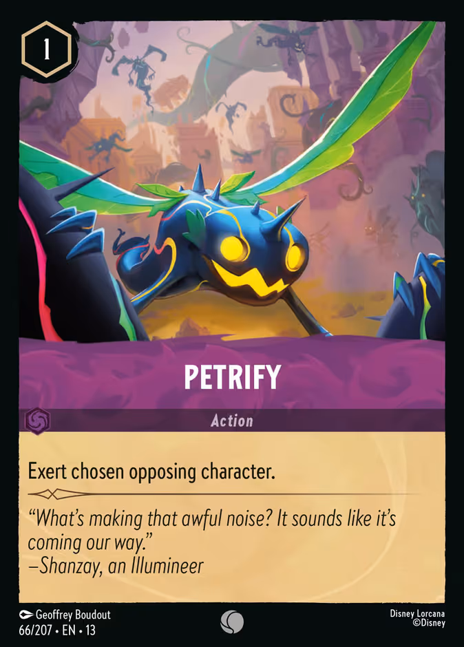 Petrify Lorcana card (66/207, Attack of the Vine!)