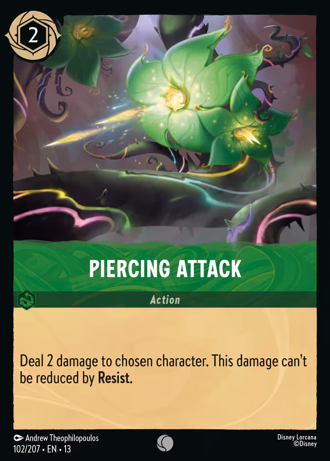 Piercing Attack Lorcana card (102/207, Attack of the Vine!)
