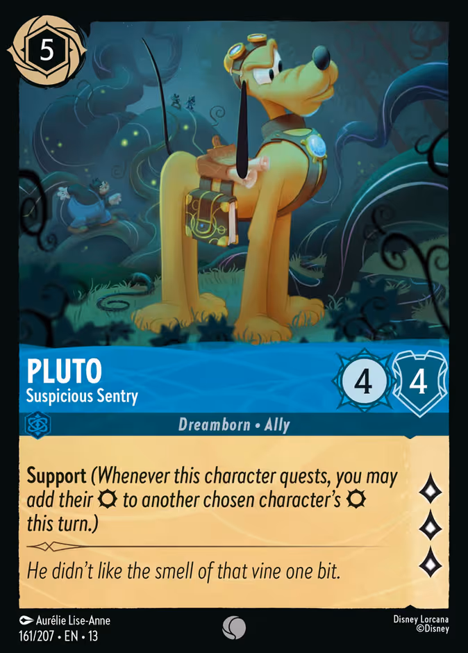 Pluto - Suspicious Sentry Lorcana card (161/207, Attack of the Vine!)