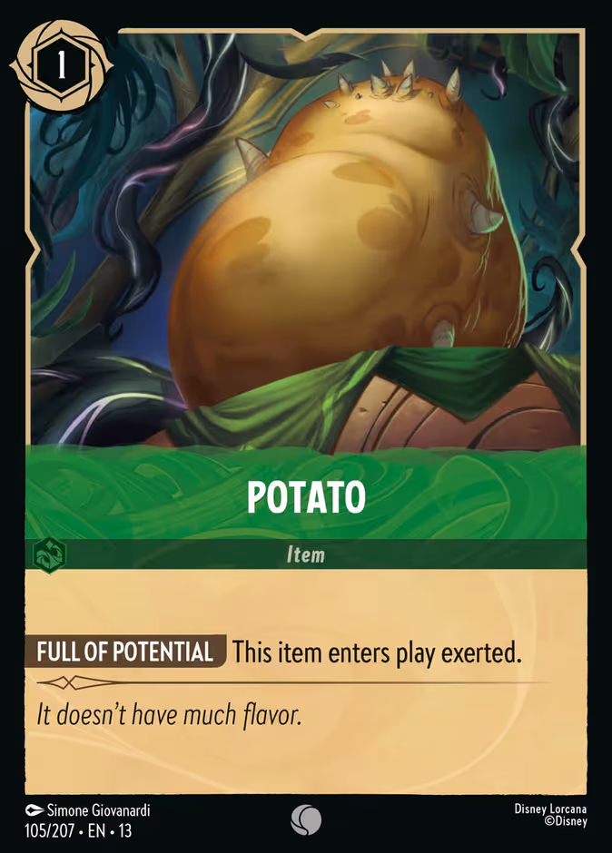 Potato Lorcana card (105/207, Attack of the Vine!)