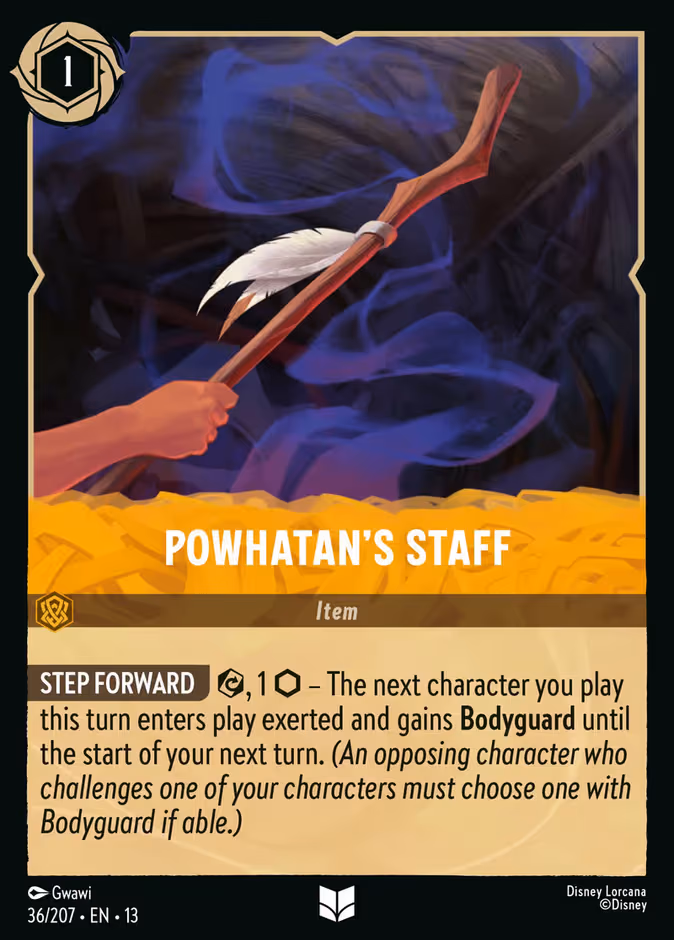 Powhatan's Staff Lorcana card (36/207, Attack of the Vine!)