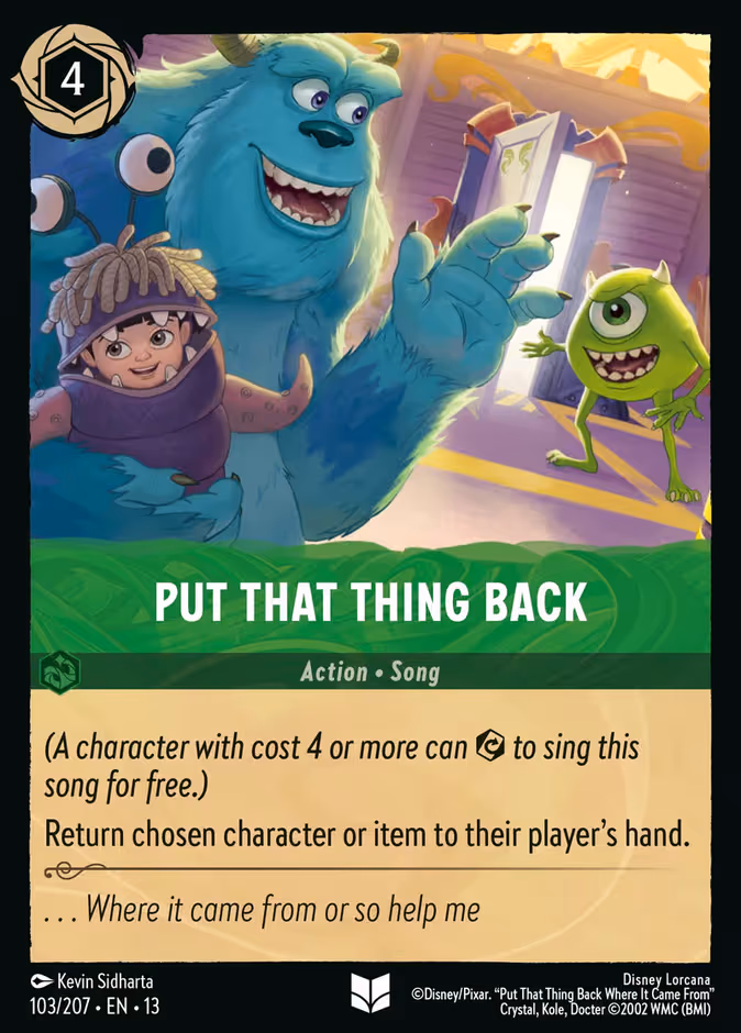 Put That Thing Back Lorcana card (103/207, Attack of the Vine!)