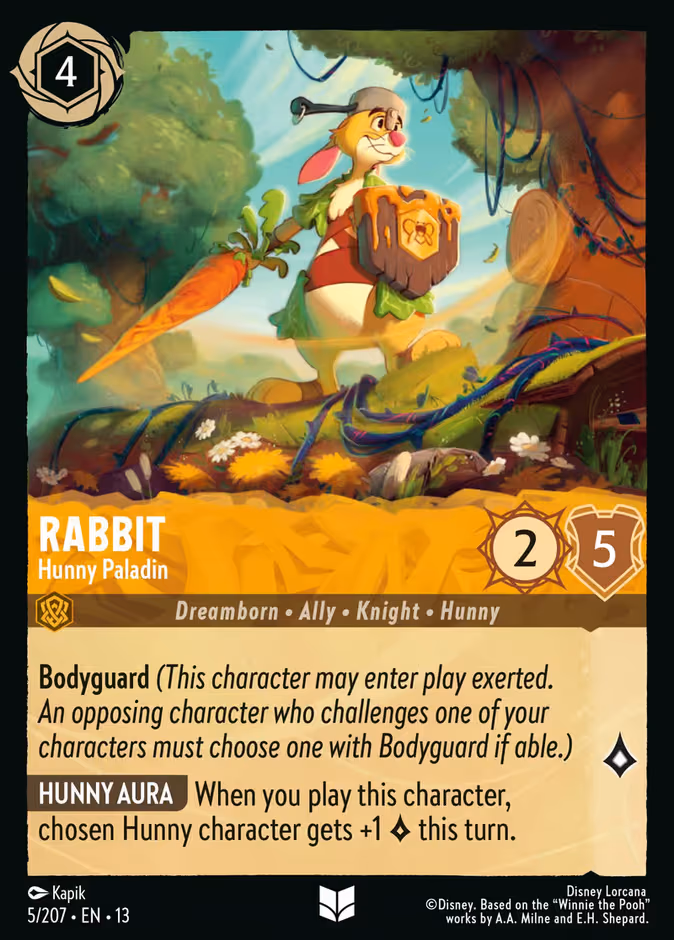 Rabbit - Hunny Paladin Lorcana card (5/207, Attack of the Vine!)
