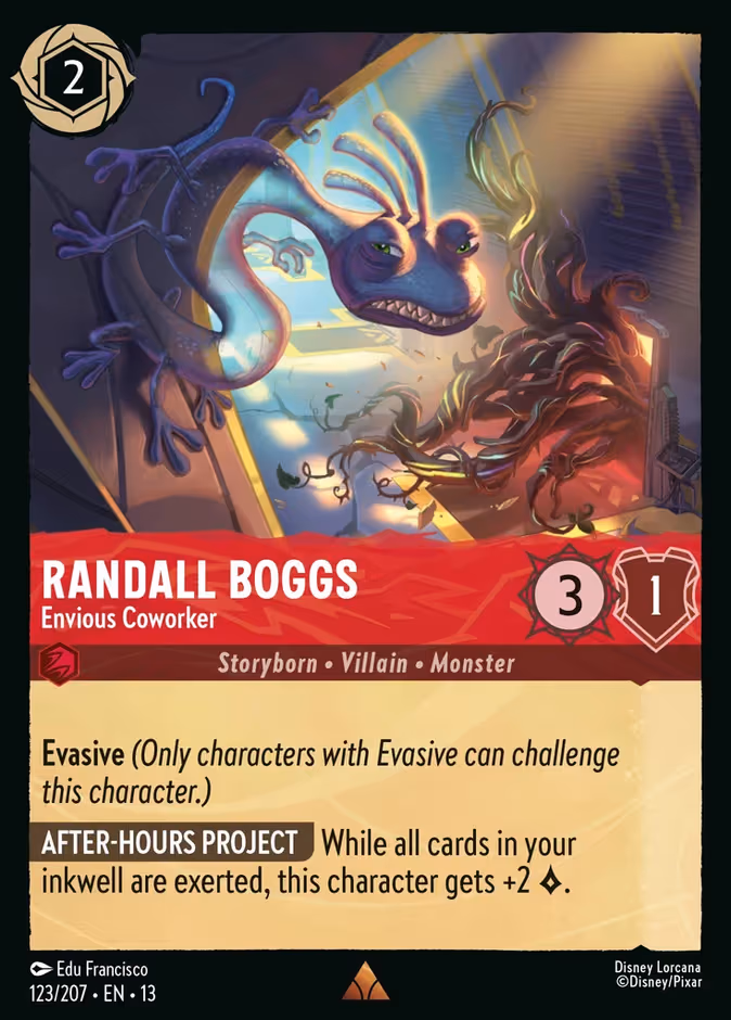 Randall Boggs - Envious Coworker Lorcana card (123/207, Attack of the Vine!)