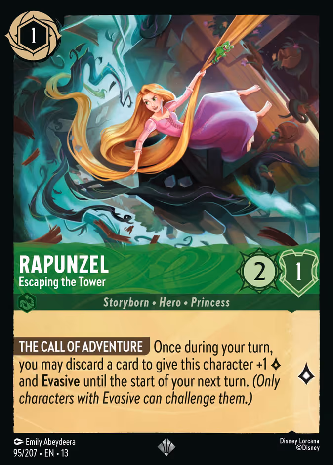 Rapunzel - Escaping the Tower Lorcana card (95/207, Attack of the Vine!)