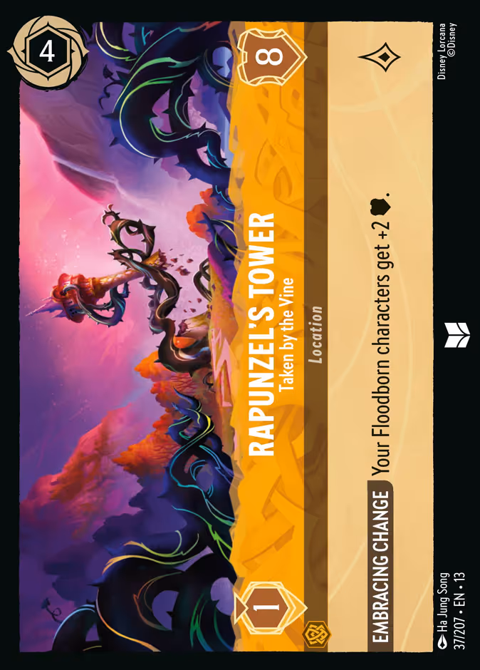 Rapunzel's Tower - Taken by the Vine Lorcana card (37/207, Attack of the Vine!)