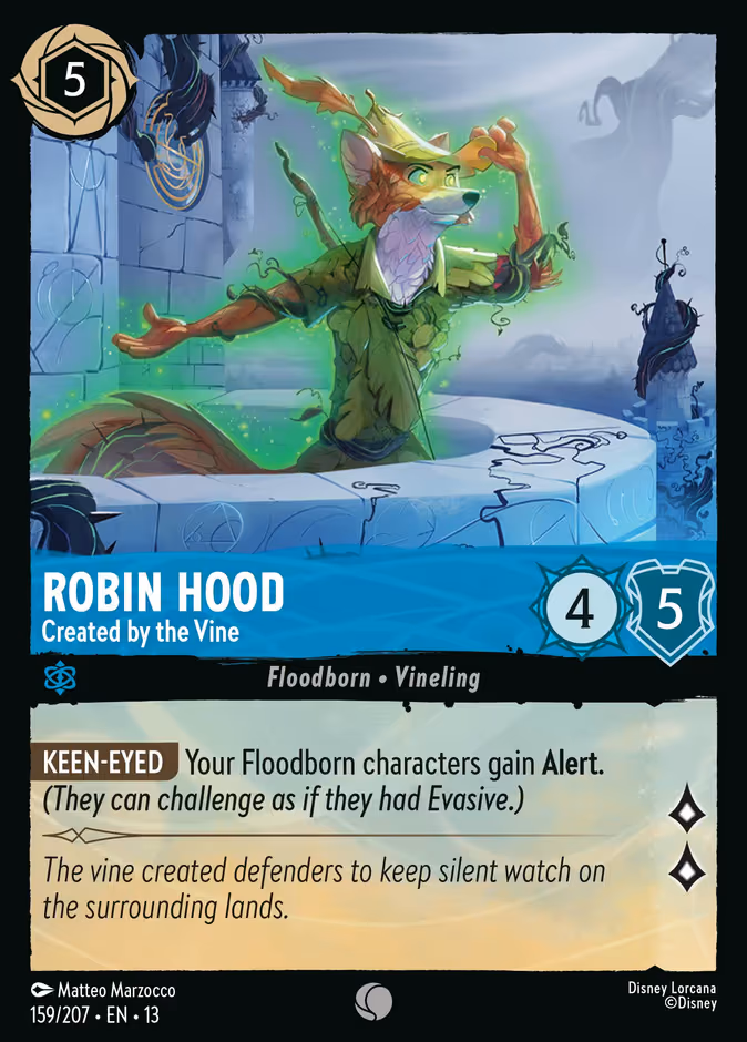 Robin Hood - Created by the Vine Lorcana card (159/207, Attack of the Vine!)
