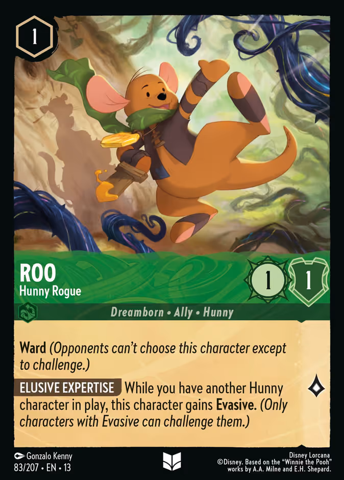 Roo - Hunny Rogue Lorcana card (83/207, Attack of the Vine!)
